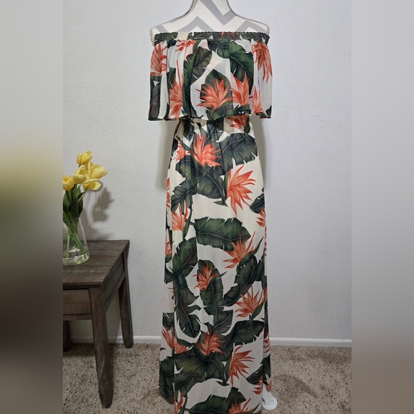 Show Me Your Mumu Hacienda Maxi Dress Paradise Found Tropical Print Size XS - Picture 1 of 11